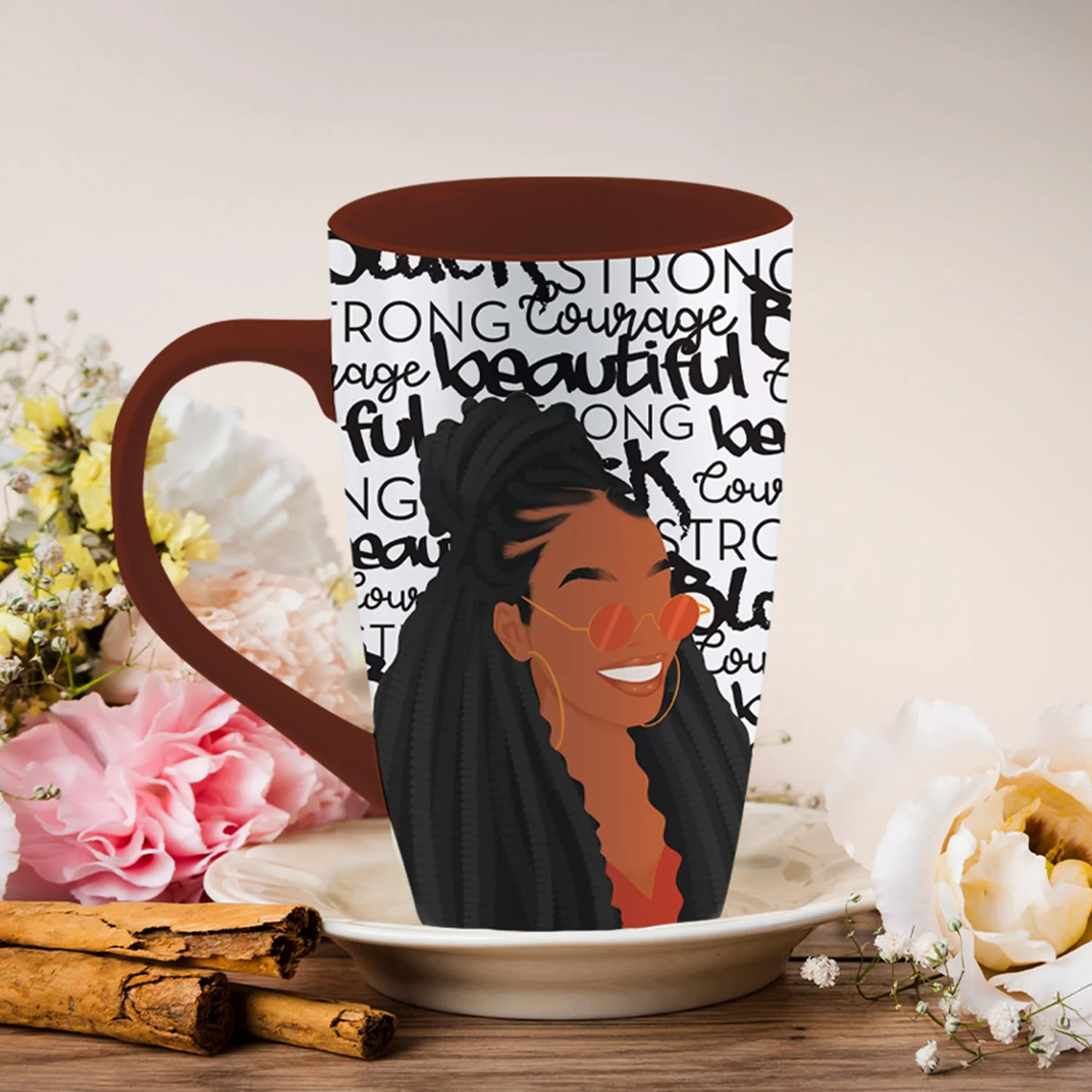 Black and Beautiful Latte Mug - Image 4