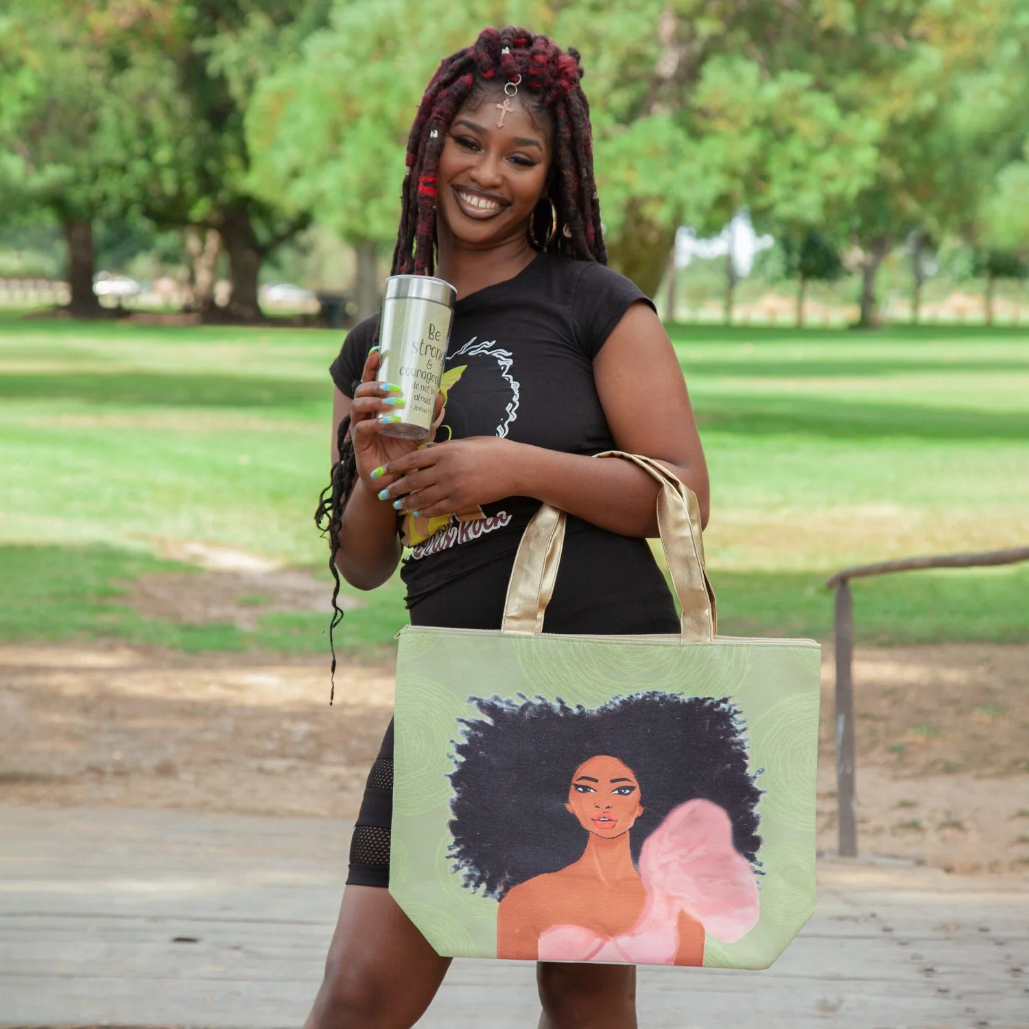STRONG GIRL CANVAS HANDBAG - Image 2