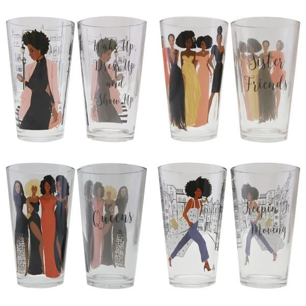 DRINKING GLASS SET 4 - SISTER FRIENDS