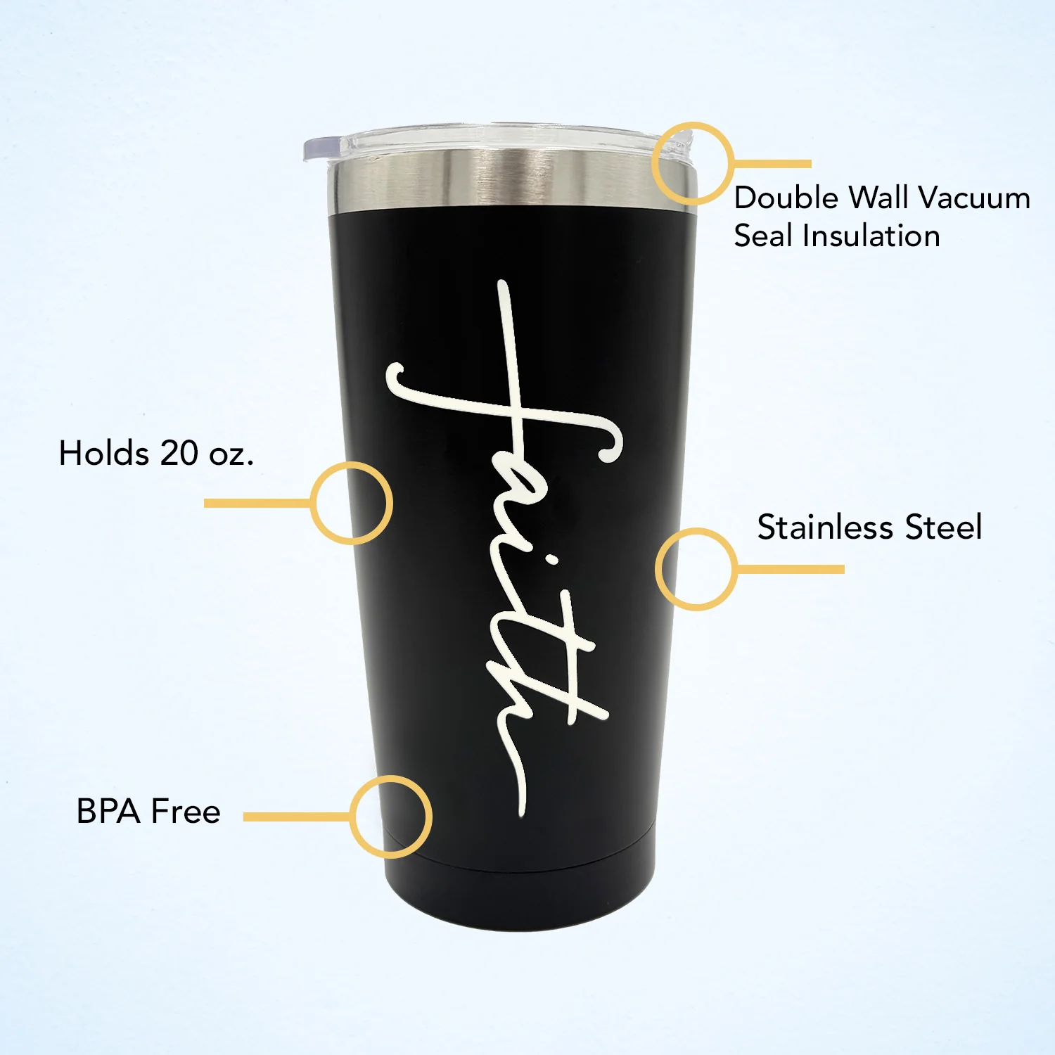 Faith Small Tumbler (Black) - Image 3