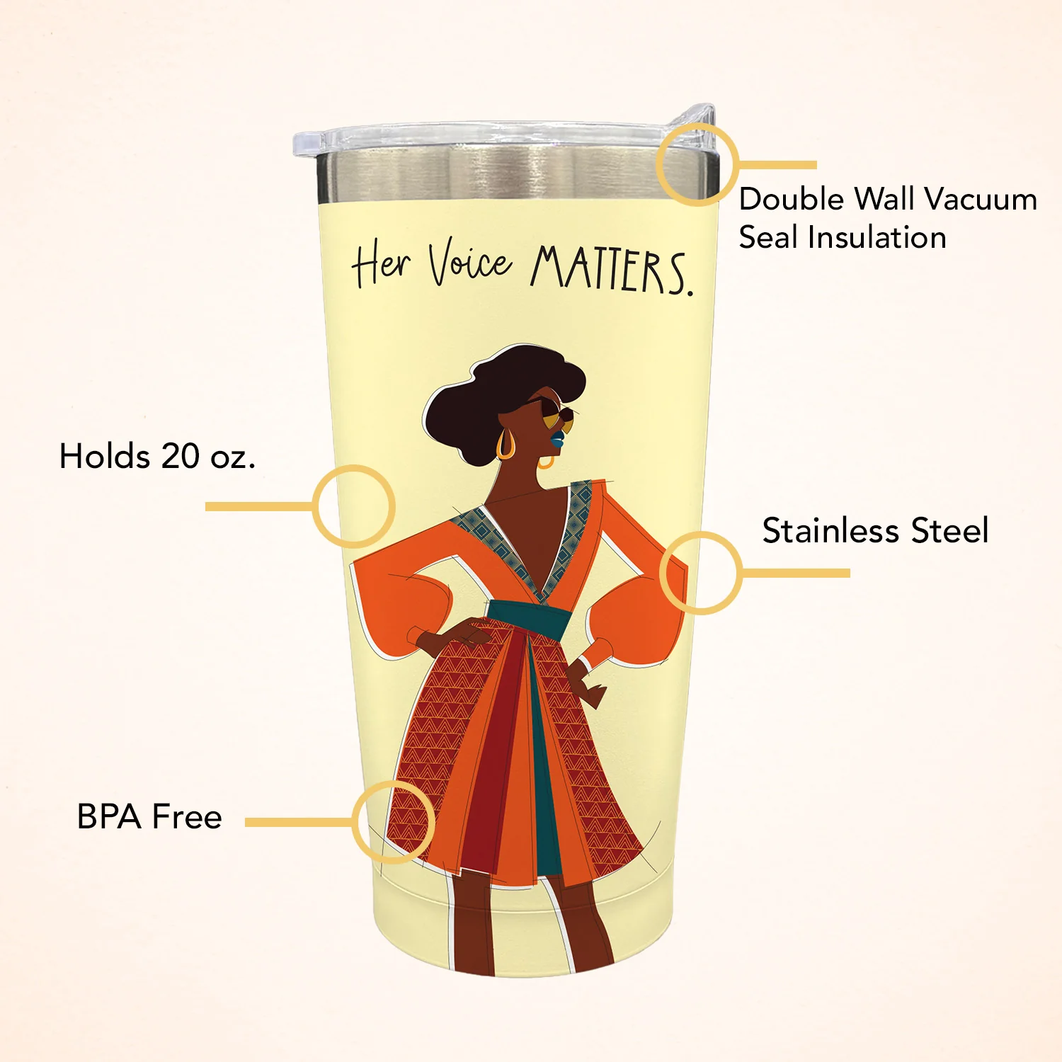 Her Voice Matters Small Tumbler - Image 7