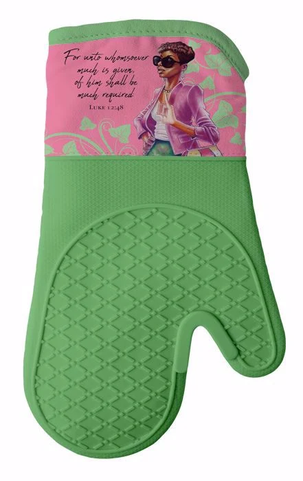 PINK AND GREEN MITT/POT HOLDER SET - Image 3