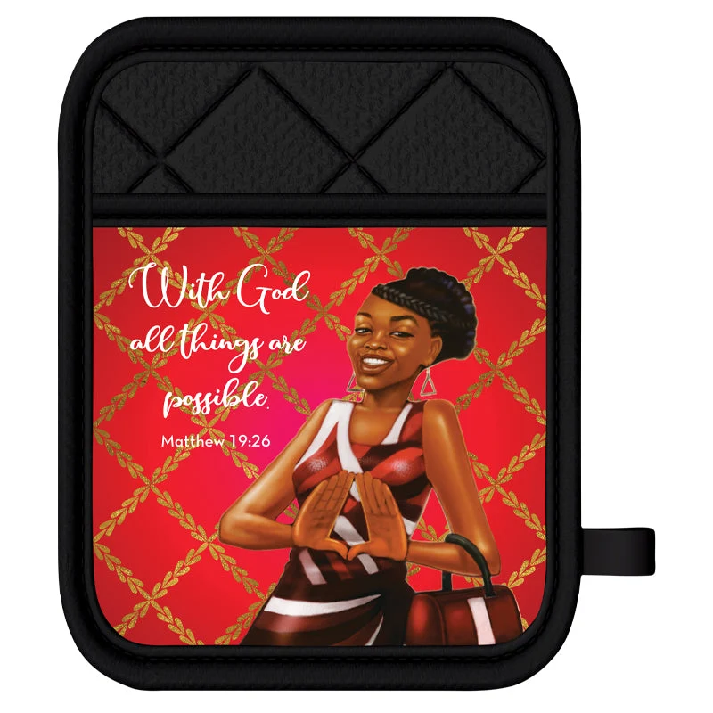 RED AND WHITE MITT/POT HOLDER SET - Image 2