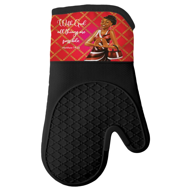 RED AND WHITE MITT/POT HOLDER SET - Image 3