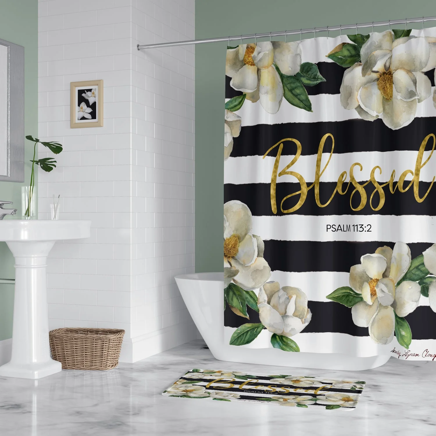 BLESSED MAGNOLIA SHOWER CURTAIN - Image 4