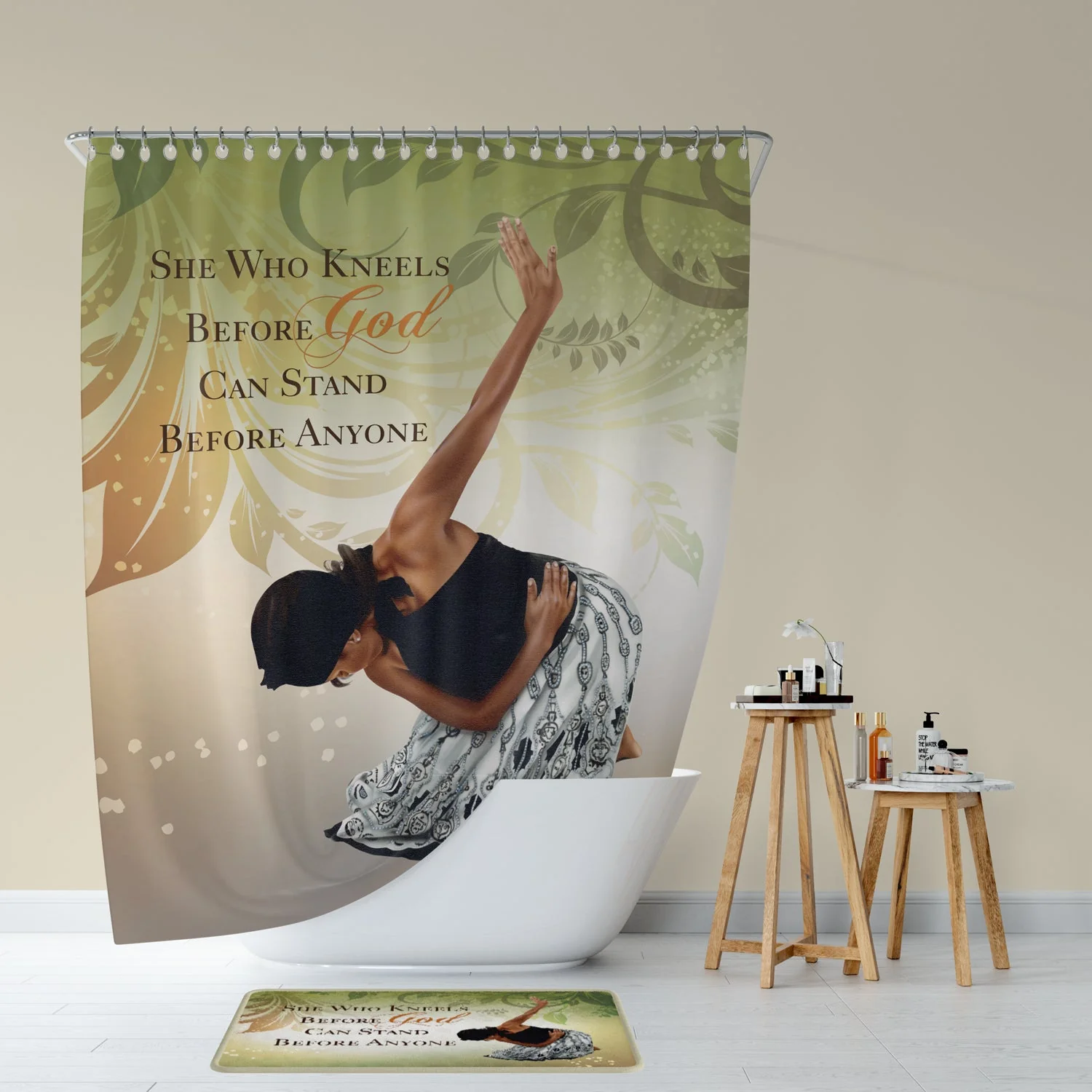 SHE WHO KNEELS SHOWER CURTAIN - Image 4