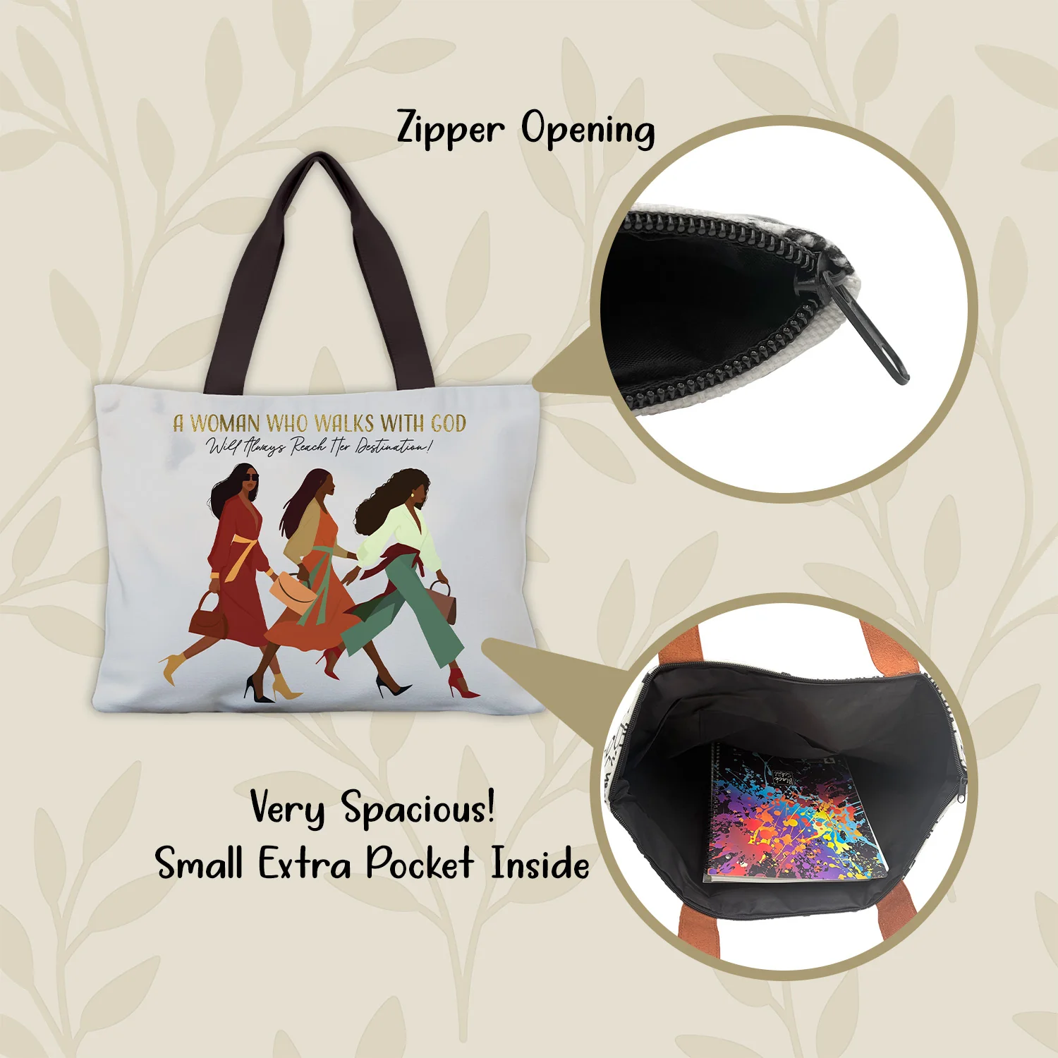 Woman with God Canvas Bag - Image 2