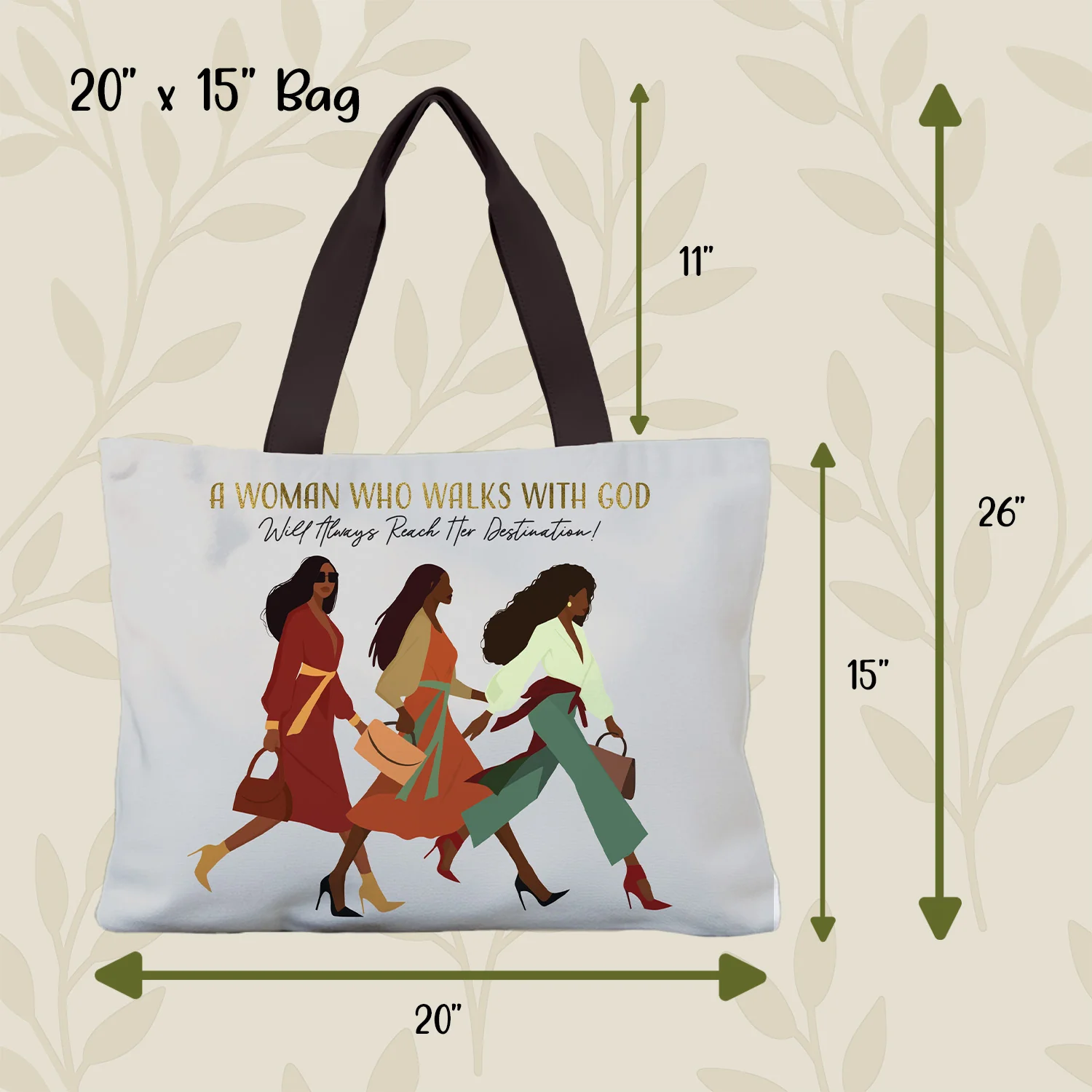 Woman with God Canvas Bag - Image 3