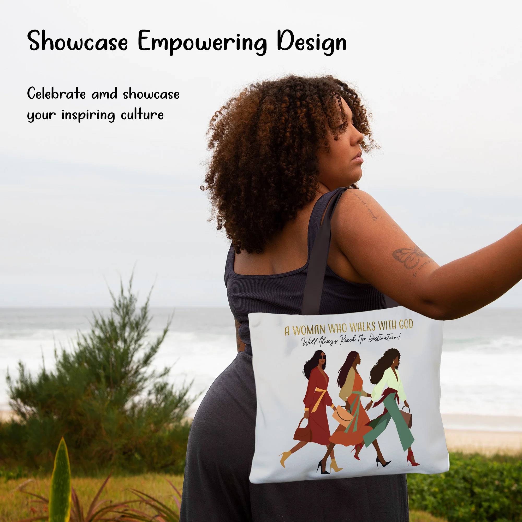 Woman with God Canvas Bag - Image 4