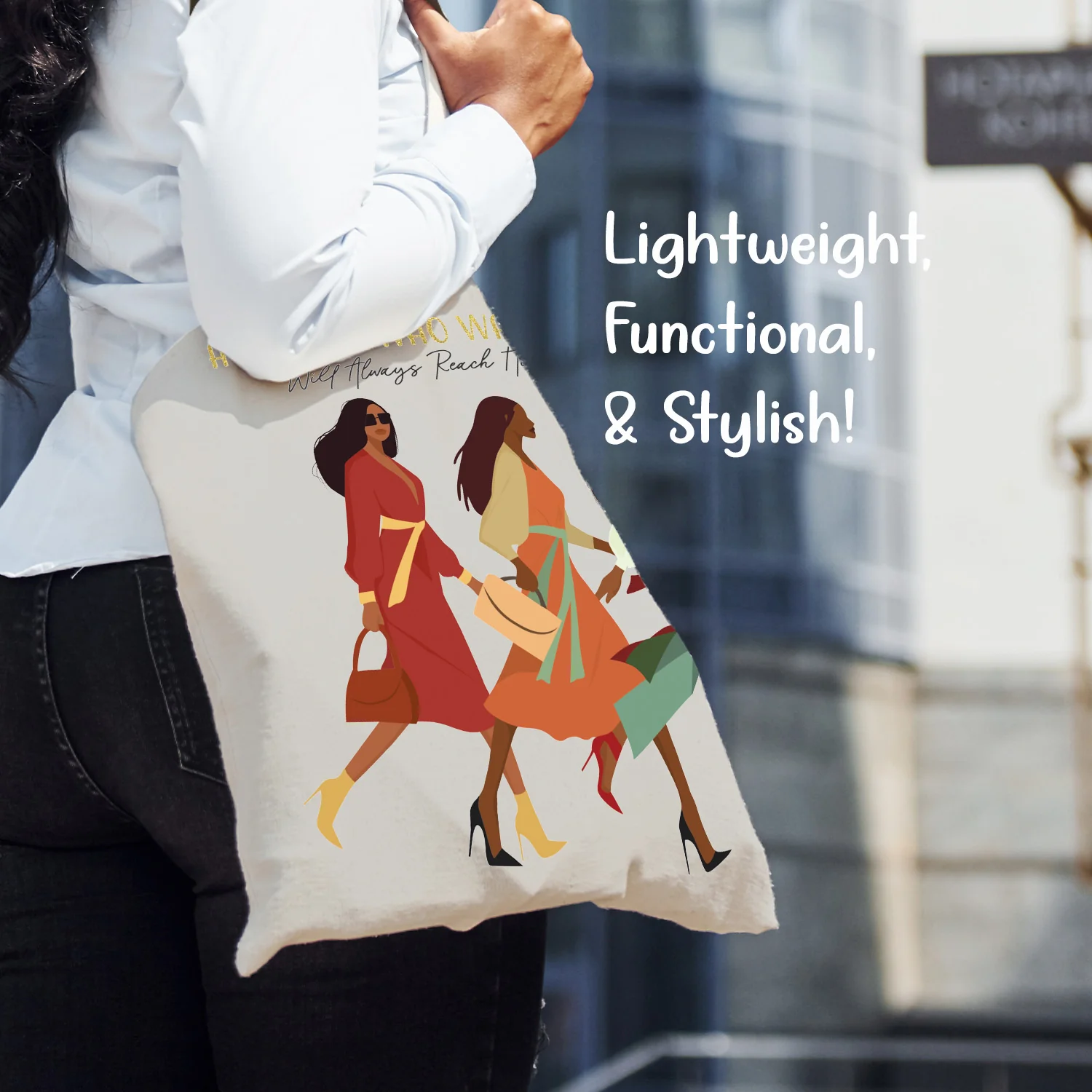 Woman with God Canvas Bag - Image 6