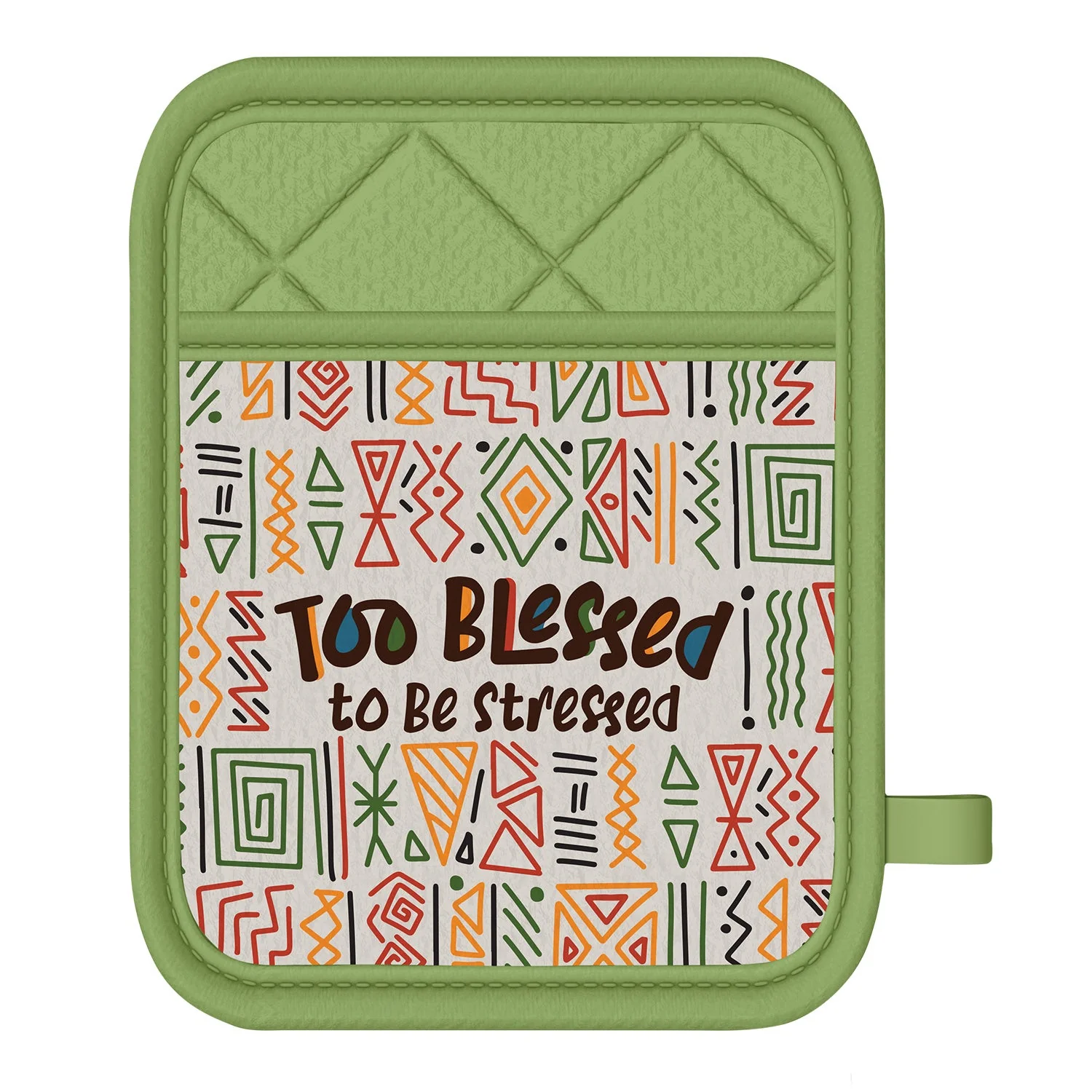 Too Blessed to Be Stressed Mitt/Pot Holder Set - Image 3