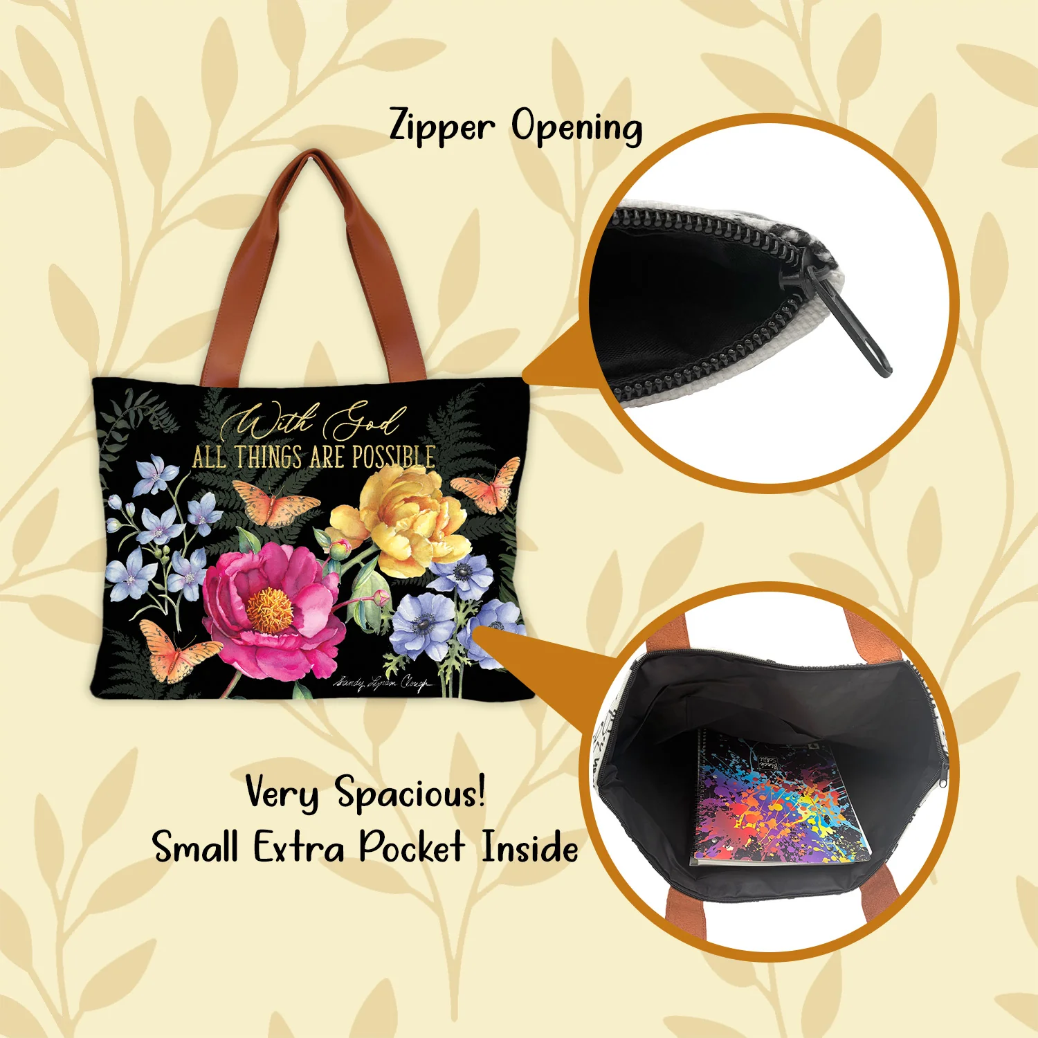 With God All Things Canvas Bag - Image 4